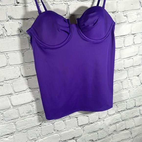 J. Crew Women's Purple Underwire Swing Tankini Swimsuit swim Top size 6 NEW - Picture 4 of 16